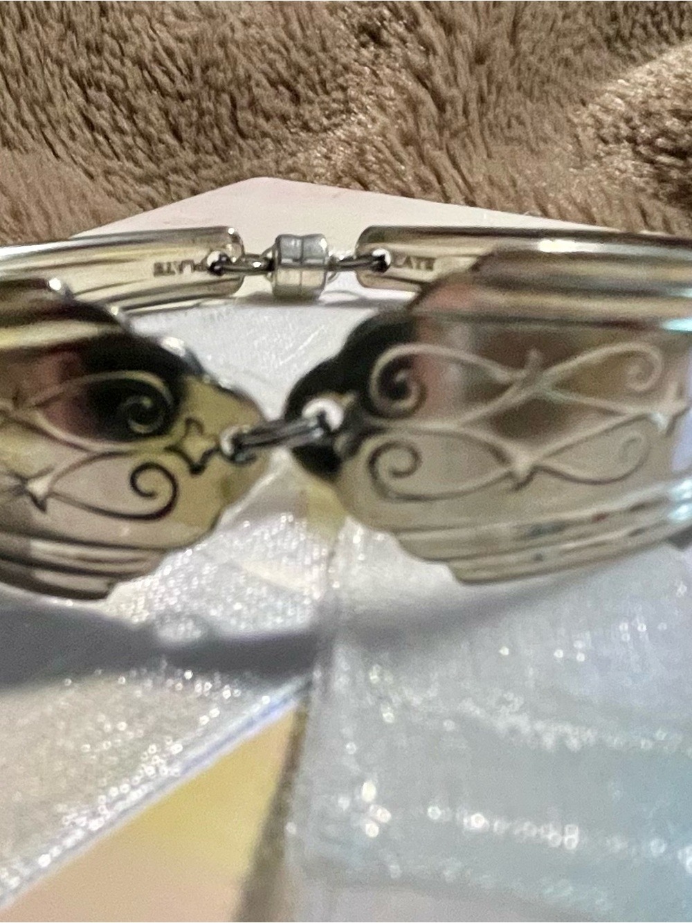 Vintage Oneida Silver plated  Engraved Spoon Bracelet